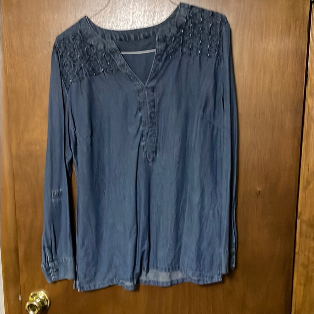 Elegant Navy Blue Women's Top